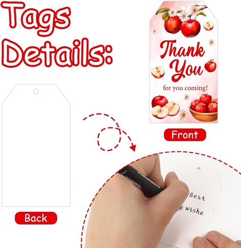 72pcs Apple Party Party Favors شكرًا لك على علامات المفاتيح أكياس الهدايا الفاكهة ذات التقدير تسمية هدية Apple من عيوننا ، شكرًا لك على علامات Apple معلمي استحمام الطفل ، يوم عيد ميلاد المدرسة. in Saudi Arabia