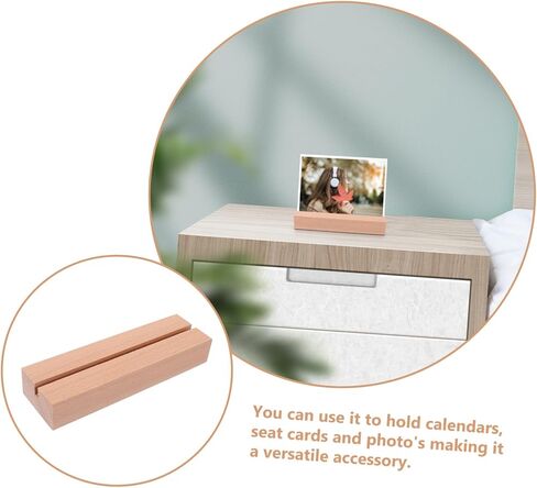 Wooden Table Number Stand Versatile Wooden Photo and Calendar Holder for Weddings Events and Office Use Slot Rustic Charm for Displaying Cards and Pictures in Saudi Arabia