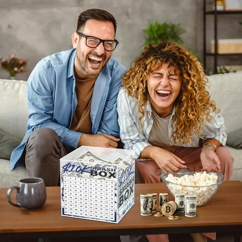 10K Smash Box Money Saving Challenge Unbreakable Piggy Bank for Adults Save $10,000 Money Saving Challenge Box, Clear Acrylic Saver Box for Cash Must Break to Open in Saudi Arabia