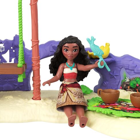Mattel Disney Moana 2 Toys ، Moana’s Island Adventure Playset مع Moana & Simea Small Dolls ، من أصدقاء شخصية ، 5 مناطق لعب و 8 ملحقات in Saudi Arabia