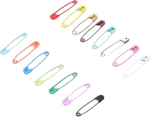 BRRNOO Colored Safety Pins, Quilting Pins Sewing Quilting Art Craft Needles Metal Sewing Clothes for Clothing Handicrafts Jewelry Making, Knitting Stitch Marker (15 Colors 450 Pieces/Box) in Saudi Arabia