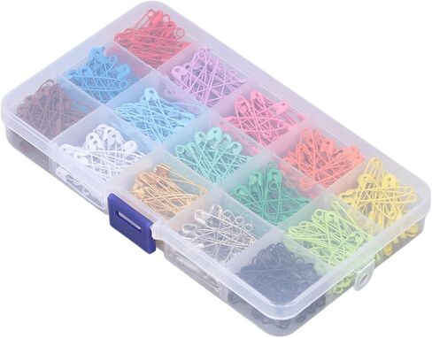 BRRNOO Colored Safety Pins, Quilting Pins Sewing Quilting Art Craft Needles Metal Sewing Clothes for Clothing Handicrafts Jewelry Making, Knitting Stitch Marker (15 Colors 450 Pieces/Box) in Saudi Arabia