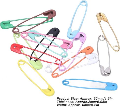 BRRNOO Colored Safety Pins, Quilting Pins Sewing Quilting Art Craft Needles Metal Sewing Clothes for Clothing Handicrafts Jewelry Making, Knitting Stitch Marker (15 Colors 450 Pieces/Box) in Saudi Arabia