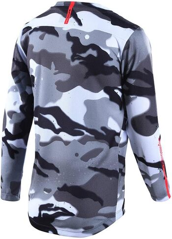 جيرسي الدراجة الجبلية للشباب بأكمام طويلة من تصميمات Troy Lee Designs، رذاذ محصور، متوسط in Kuwait