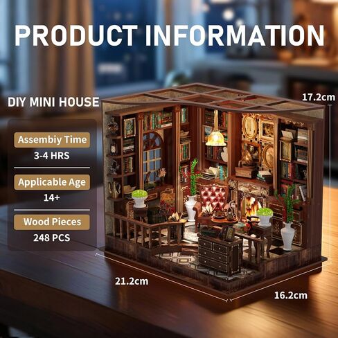 Book Nook Kit, DIY Miniature House Kit for Adults and Teens, 3D Wooden Puzzle Booknook Tiny House Bookshelf Decor, Holiday Craft Gift for Friends, Family(Japanese Courtyard) in Saudi Arabia