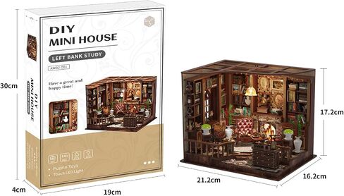 Book Nook Kit, DIY Miniature House Kit for Adults and Teens, 3D Wooden Puzzle Booknook Tiny House Bookshelf Decor, Holiday Craft Gift for Friends, Family(Japanese Courtyard) in Saudi Arabia