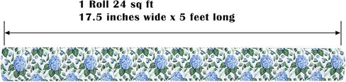 ZINTBIAL Hydrangea Floral Wrapping Paper Roll - Blue Watercolor Floral Design, 17 Inches x 16.5 Feet, Gift Wrap for Wedding, Bridal Shower, Birthday, Mother's Day, Cut Lines on Back in Kuwait