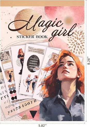 Magic Girl Decal Stickers Book For Planners, Calendars, Journals, Vision Boards, Projects, Laptop & Water Bottles – Premium Quality, Hand Drawn, Waterproof – Scrapbook Accessories For Women - 24 Pages in Kuwait