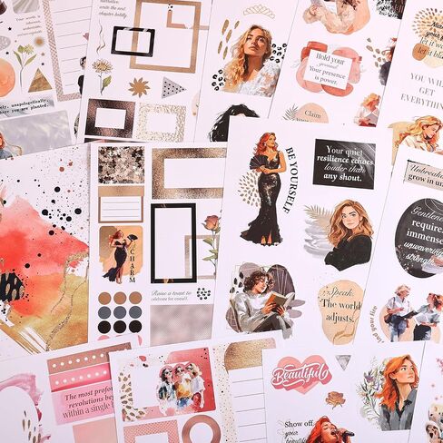 Magic Girl Decal Stickers Book For Planners, Calendars, Journals, Vision Boards, Projects, Laptop & Water Bottles – Premium Quality, Hand Drawn, Waterproof – Scrapbook Accessories For Women - 24 Pages in Kuwait