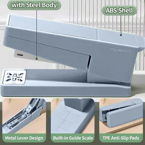 Stapler Swing-Arm Stapler ، قاعدة دوارة 360 درجة ، سعة 25 ورقة ، تناسب 24/6 و 26/6 ، بناء معدني متين مع وسادة غير انزلاق للاستخدام المكتبي والمنزل (أخضر) in Kuwait