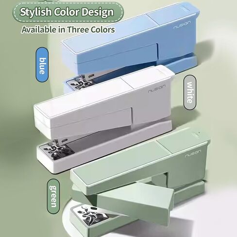Stapler Swing-Arm Stapler ، قاعدة دوارة 360 درجة ، سعة 25 ورقة ، تناسب 24/6 و 26/6 ، بناء معدني متين مع وسادة غير انزلاق للاستخدام المكتبي والمنزل (أخضر) in Kuwait