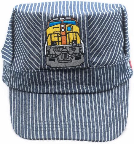 Adult Men's Choo Choo Train Engineer Railroad Hat with I Love Trains Navy/White in Kuwait