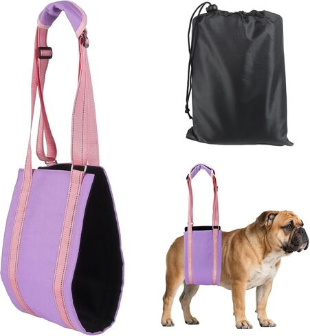 AIITLE Dog Sling for Small Dogs - Adjustable Breathable Reflective Lift Harness, Hind Leg Support for Senior Dogs with Weak Legs, Arthritis & Post-ACL Surgery (S, Purple) in Kuwait