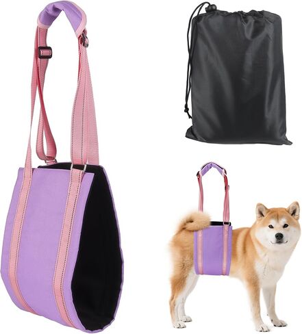 AIITLE Dog Sling for Small Dogs - Adjustable Breathable Reflective Lift Harness, Hind Leg Support for Senior Dogs with Weak Legs, Arthritis & Post-ACL Surgery (S, Purple) in Kuwait