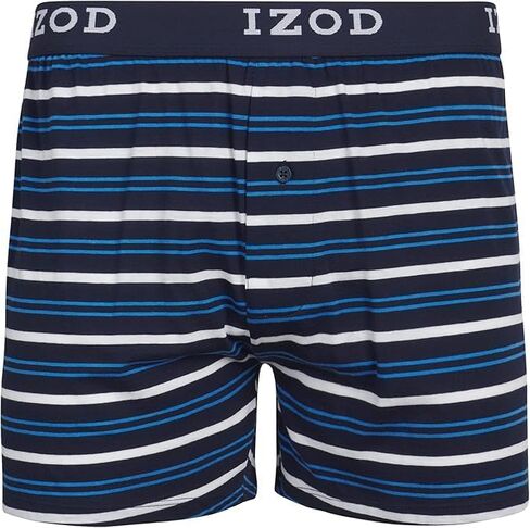 IZOD Men's Underwear - Classic Knit Boxers (8 Pack), Size XX-Large, BlueStripeHeather GreyPrint in Saudi Arabia