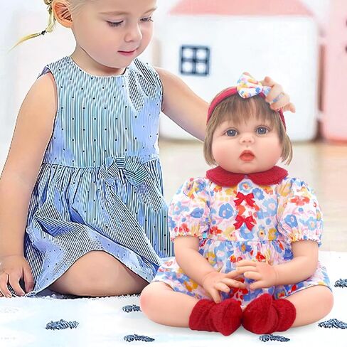 2 Set Reborn Doll Clothes for 20-22 inch Girl Dolls,6PCS Baby Doll Clothes Accessories Outfits Include Dress Coat Headband Hat Socks（No Dolls） in Kuwait