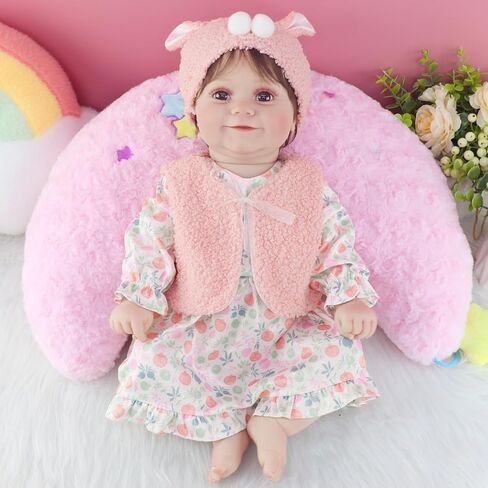 2 Set Reborn Doll Clothes for 20-22 inch Girl Dolls,6PCS Baby Doll Clothes Accessories Outfits Include Dress Coat Headband Hat Socks（No Dolls） in Kuwait