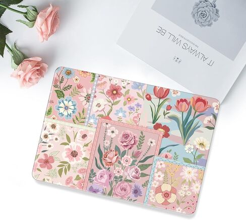 MOSISO Compatible with MacBook Air 13 inch Case 2025 2024 2023 2022 M4 A3240 M3 A3113 M2 A2681, Spliced Flowers Plastic Hard Shell&Keyboard Cover&Screen Film for MacBook Air 13.6 inch Case, Pink in Saudi Arabia