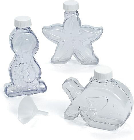 Fun Express 4 3/4 " - 5 1/4" تحت زجاجات بلاستيكية من Sea Sand Art - 12 قطعة - رائعة لصياغة الرمال في أنشطة المدرسة أو المنزلية in Saudi Arabia