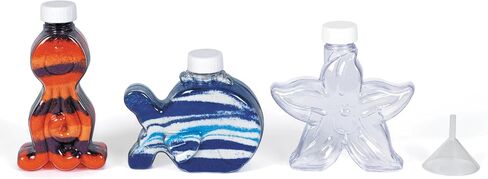 Fun Express 4 3/4 " - 5 1/4" تحت زجاجات بلاستيكية من Sea Sand Art - 12 قطعة - رائعة لصياغة الرمال في أنشطة المدرسة أو المنزلية in Saudi Arabia