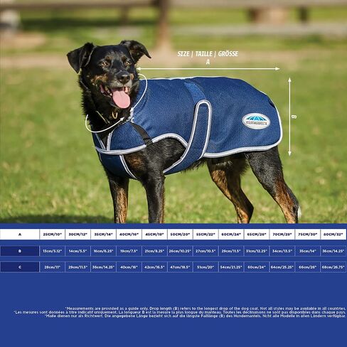 WeatherBeeta ComFiTec Premier Free Parka Deluxe Dog Coat Medium, Dark Blue/Grey/White, 16" in Saudi Arabia