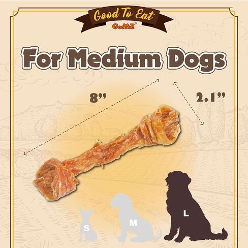 Gootoe Turkey Tendon Dog Treats, Bone (L) 3.53 oz, USA-Sourced Turkey Tendon, Natural Snack, Premium Puppy Chews, Hypoallergenic, Reseal Value Bags, Size for Large Dogs in Kuwait