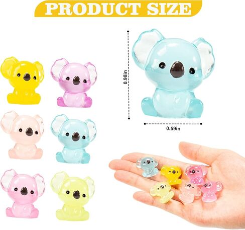 Mini Resin Koala, 24Pcs Luminous Koala Figurines, Glow in The Dark Animal Ornament, Tiny Koalas Statues for Garden Doll Room Micro Landscape Home in Saudi Arabia