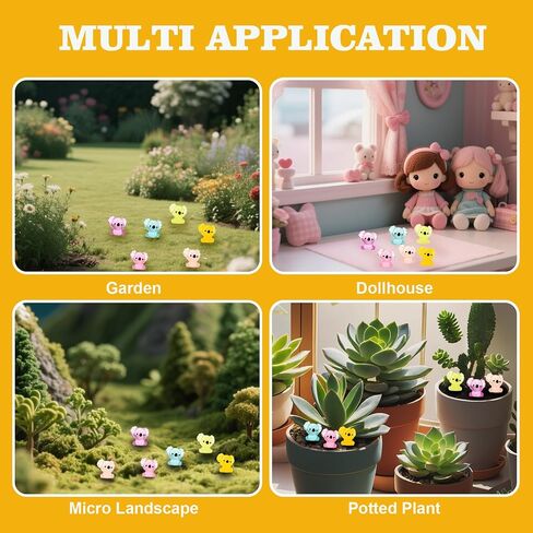 Mini Resin Koala, 24Pcs Luminous Koala Figurines, Glow in The Dark Animal Ornament, Tiny Koalas Statues for Garden Doll Room Micro Landscape Home in Saudi Arabia