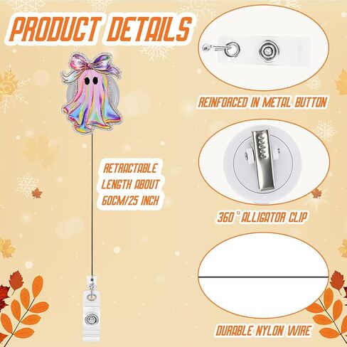 TIS The Season Fall Pumpkin Badge Beads Autumn Retractable Retractible Retraction For Nurse Doctor Teacher Exhiviving Badge Cenligh in Kuwait
