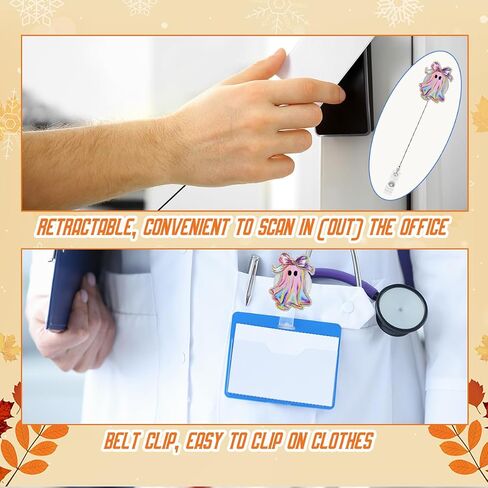 TIS The Season Fall Pumpkin Badge Beads Autumn Retractable Retractible Retraction For Nurse Doctor Teacher Exhiviving Badge Cenligh in Kuwait