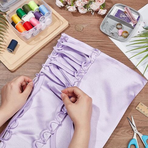 NBEADS Corset Dress Zipper Replacement, Adjustable Fit Satin Corset Back Kit for Formal Prom Dress Gown, Lilac in Saudi Arabia