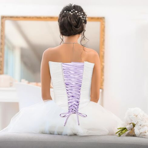 NBEADS Corset Dress Zipper Replacement, Adjustable Fit Satin Corset Back Kit for Formal Prom Dress Gown, Lilac in Saudi Arabia