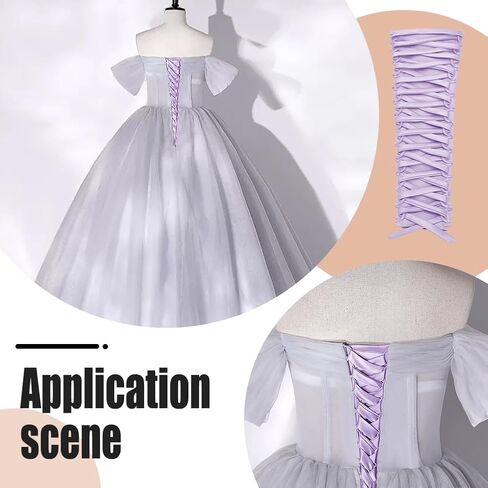 NBEADS Corset Dress Zipper Replacement, Adjustable Fit Satin Corset Back Kit for Formal Prom Dress Gown, Lilac in Saudi Arabia
