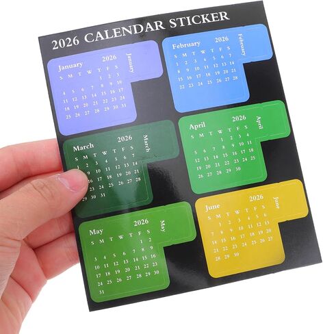 ملصقات علامة تبويب التقويم 8pcs: 2026 ملصق تبويب فهرس التقويم الشهري-شارات مخطط ذاتية اللصق للمجلات DIY ، دفاتر الملاحظات ، كتب القصاصات ، متعددة الألوان in Kuwait