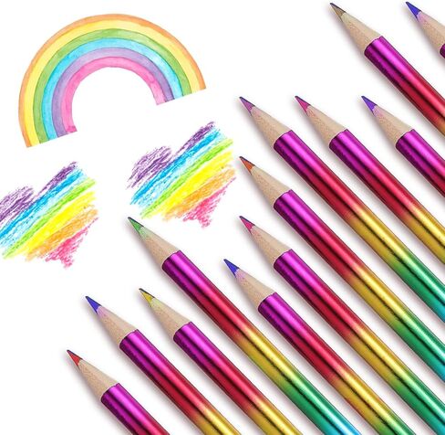 96pcs قوس قزح أقلام الرصاص-4-in-1 بأقلام خشبية متعددة الألوان للمستلزمات الفنية ، والهدايا الصغيرة ، والمكافآت والرسم الإبداعي in Kuwait