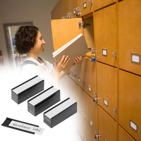 QWORK Magnetic Label Holders, 30 Pack 1x3 Inches C Channel Magnetic Data Card Holders for Metal Shelf and Rack in Saudi Arabia