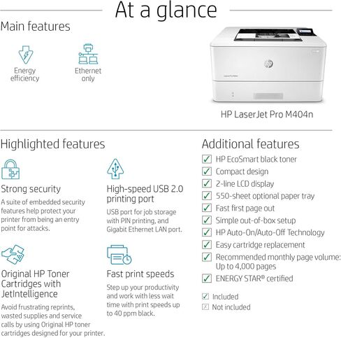 HP Laserjet Pro M404N Printer ، White (متجدد) in Saudi Arabia