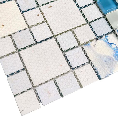 بلاط الزجاج الساحلي الفسيفساء باكسبلاش باكسبلاش مع لهجات قذيفة حقيقية قزحي in Kuwait