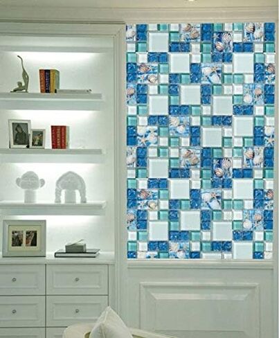 بلاط الزجاج الساحلي الفسيفساء باكسبلاش باكسبلاش مع لهجات قذيفة حقيقية قزحي in Kuwait