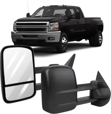 OCPTY Pair of Power Adjusted Heated Towing Side LED Turn Signal Manual Telescopic Tow Mirrors Fit for 2003 2004 2005 2006 2007 for Chevy for GMC Silverado Sierra (07 Classic Models) in Kuwait