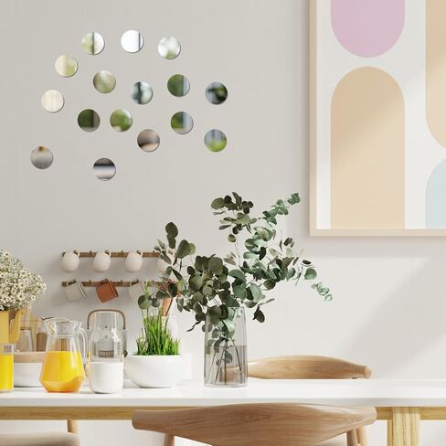 50 Pcs Small Round Craft Mirrors Circles Craft Mirrors Tiles Mini Acrylic Mirror Tiles 1 inch Mosaic Mirror Tile for DIY Crafts Wall Decor Jewelry Making in Saudi Arabia