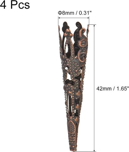 MECCANIXITY Corsage Decorative Holder, Alloy Lapel Pin Brooch Vase 42mm for Wedding Party Prom DIY Charms Bronze Tone Pack of 4 in Saudi Arabia