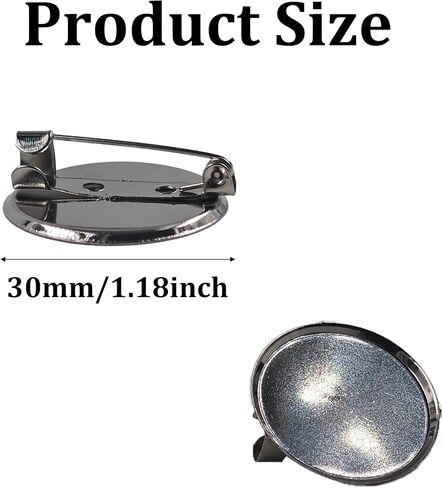pson 50PCS 25mm Premium Brooch Pin Bases, Silver Plated Round Disc Trays, Thicken Cabochon Trays for DIY Jewelry Making, Badge Crafts & Custom Accessories in Saudi Arabia