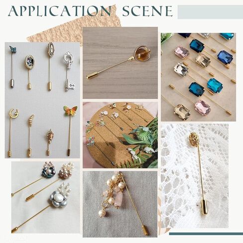 SUNNYCLUE 1 Box 100Pcs Stick Pin Ends Metal Pin Caps Gold Brass Safety Lapel Brooch Small Locking Backing Clasps Keepers Stoppers Findings with Rubber Inside for Jewelry Making DIY Crafts Accessories in Saudi Arabia