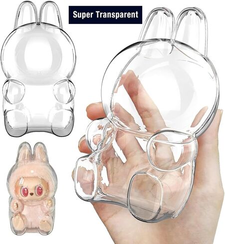 Protective Case for Labubu Display Case Won’t Trap Hair Highly Transparent, Exciting Macaron Big into Energy 1pcs (Standing) in Saudi Arabia