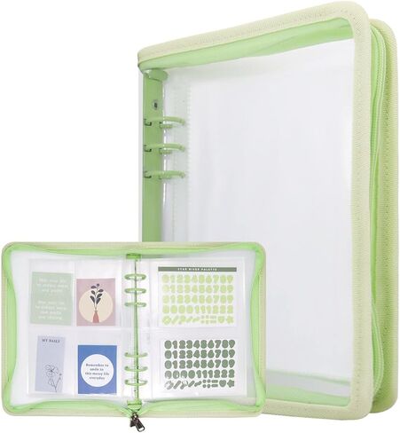 Sticker Organizer Binder Album - Reusable Sticker Storage Collecting Book with 40 Sheets of Pocket Page and A5 Size Zipper Closure Clear Cover (Gray) in Kuwait