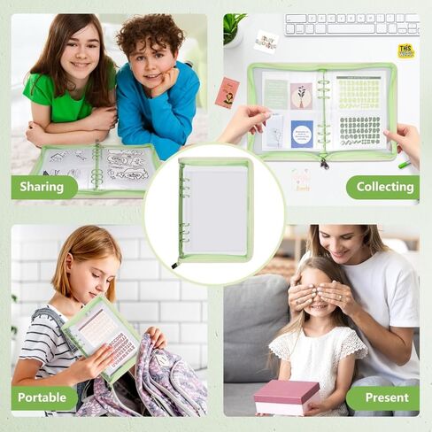 Sticker Organizer Binder Album - Reusable Sticker Storage Collecting Book with 40 Sheets of Pocket Page and A5 Size Zipper Closure Clear Cover (Gray) in Kuwait