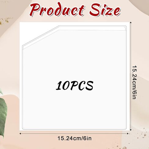 10 Pcs Adhesive Clear Corner Pockets Planner Adhesive Pockets 6 x 6 Inch Self-Adhesive Planner Sticky Display Sheet Protectors for Office School Notebooks Posting Signs Planners Folders Accessories in Saudi Arabia