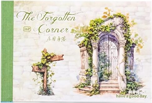 TIAMECH Forgotten Corner Garden Lamp Sticker Book - 16 Sheets Waterproof PET Scrapbooking Stickers for Junk Journaling, Decorative Ephemera & DIY Crafts in Saudi Arabia