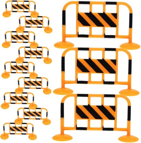 12pcs Miniature Traffic Roadblocks and Barricade Fence Models Realistic Orange Barrier for Construction Playsets Educational Mini Traffic Sign Accessories for Sand Table and Mini in Saudi Arabia